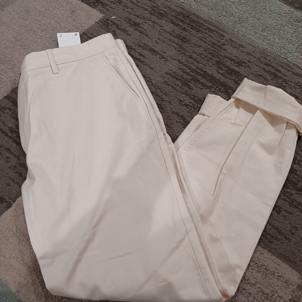 Zara Women's Cream Straight Leg Pants